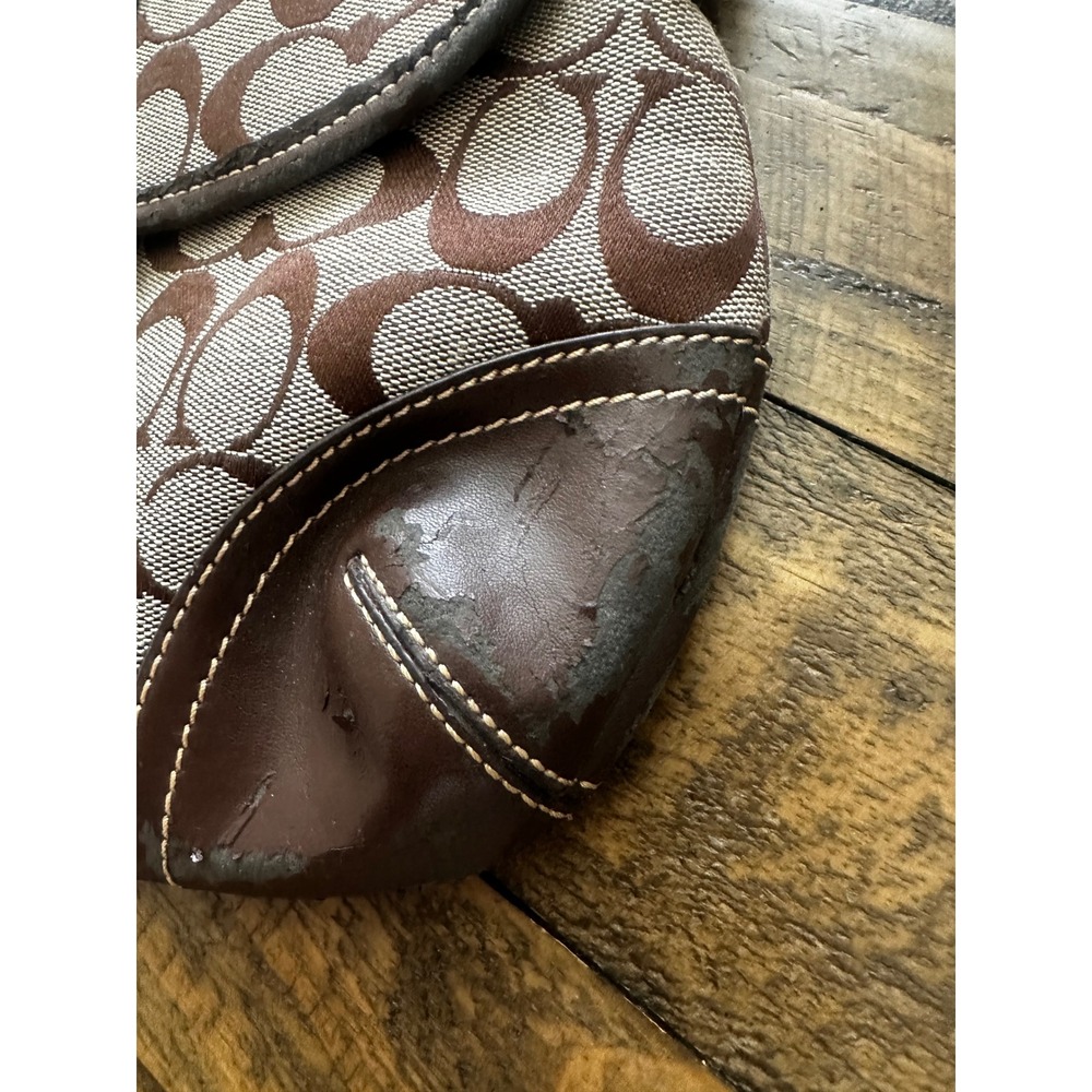 Coach Soho Signature C Monogram Shoulder Bag Brown Vintage Y2K Buckle Bag - Picture 4 of 13